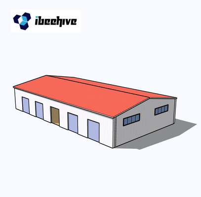 โครงสร้างสแตนเลสสเปนยาวเรียงลําดับ Single / Double Slope Structure Warehouse สําหรับการเก็บ